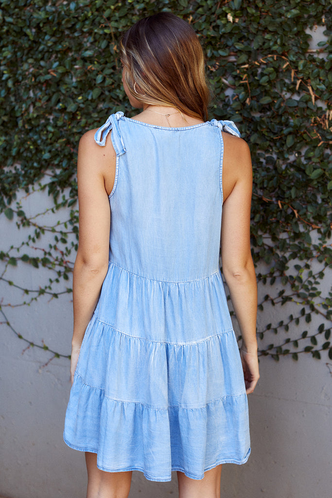 SALE - Vista Tiered Denim Dress - fab'rik
