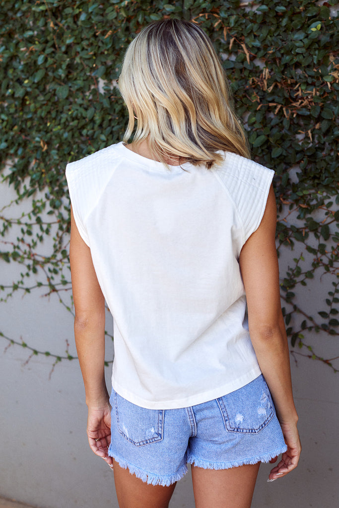 SALE - Lachlan Moto Style Shoulder Pad Tank - fab'rik