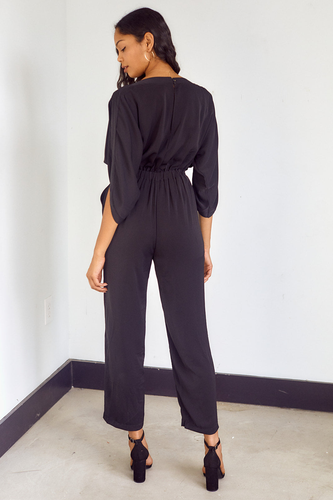 Wright Short Sleeve Satin Jumpsuit - fab'rik