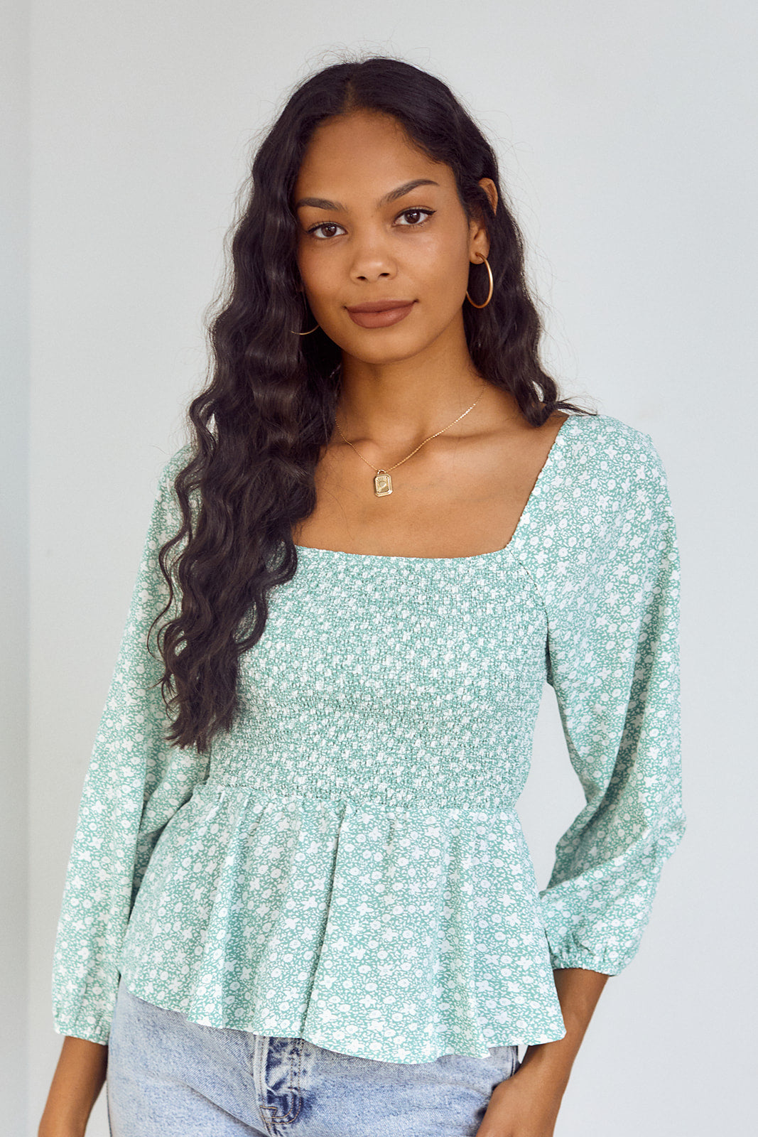 June Smocked Peplum Blouse - fab'rik