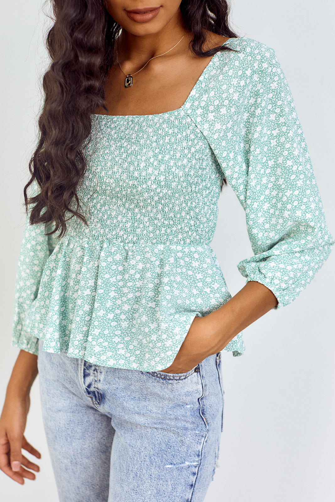 June Smocked Peplum Blouse - fab'rik