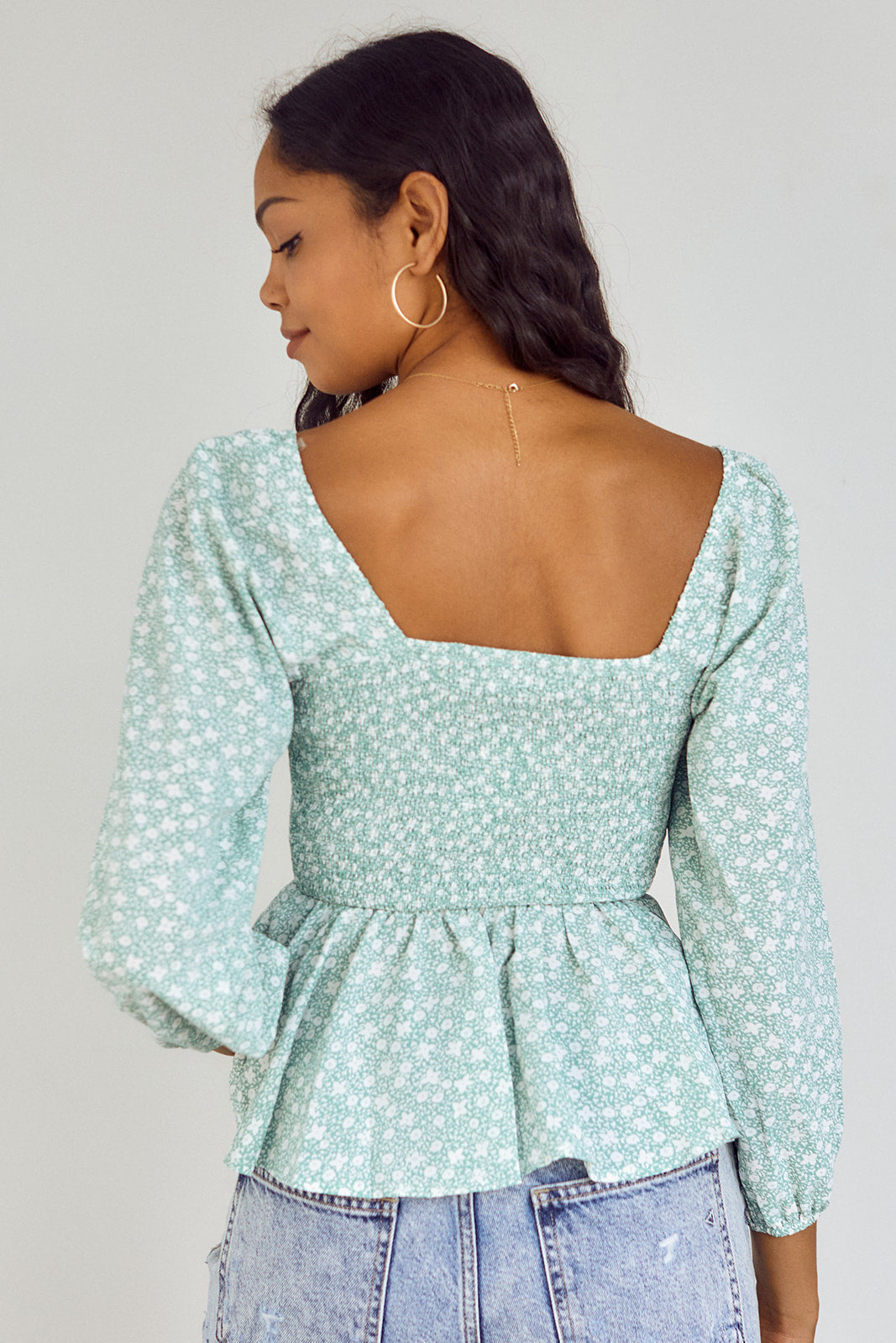 June Smocked Peplum Blouse - fab'rik