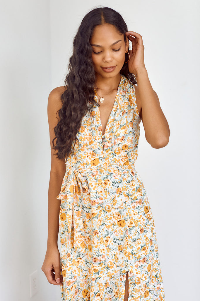 SALE - Delphine Floral Midi Dress - fab'rik