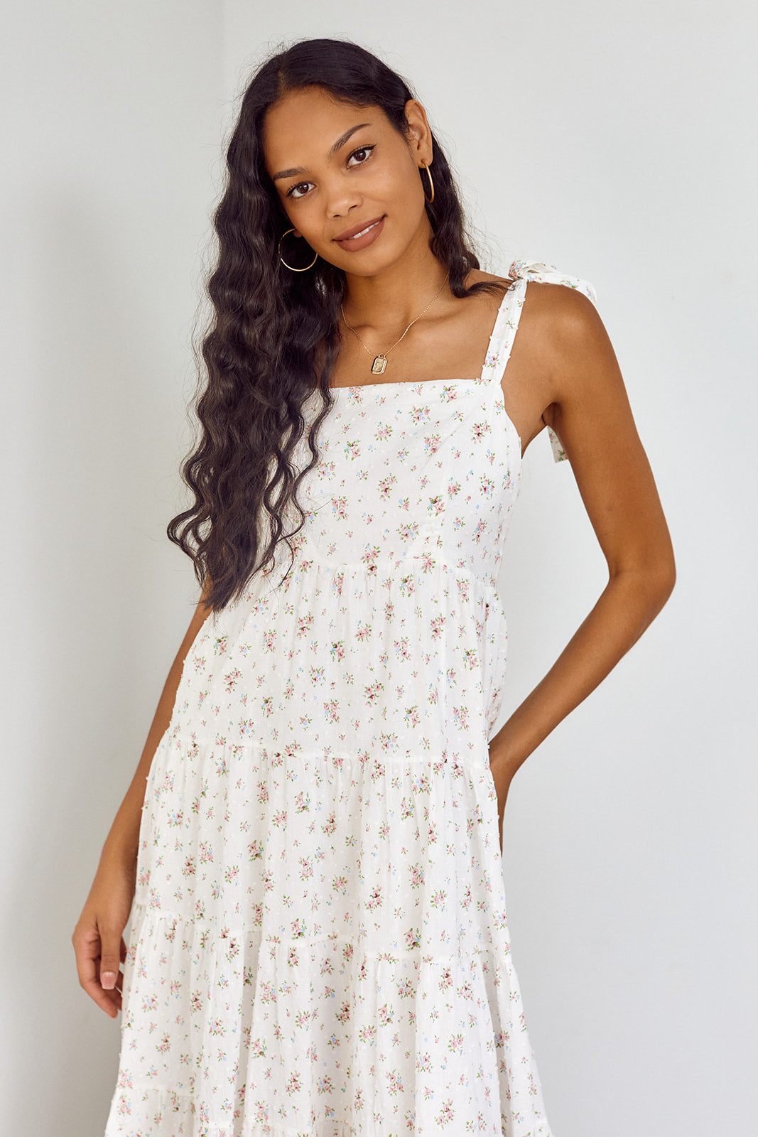 SALE - Lia Tiered Floral Midi Dress - fab'rik