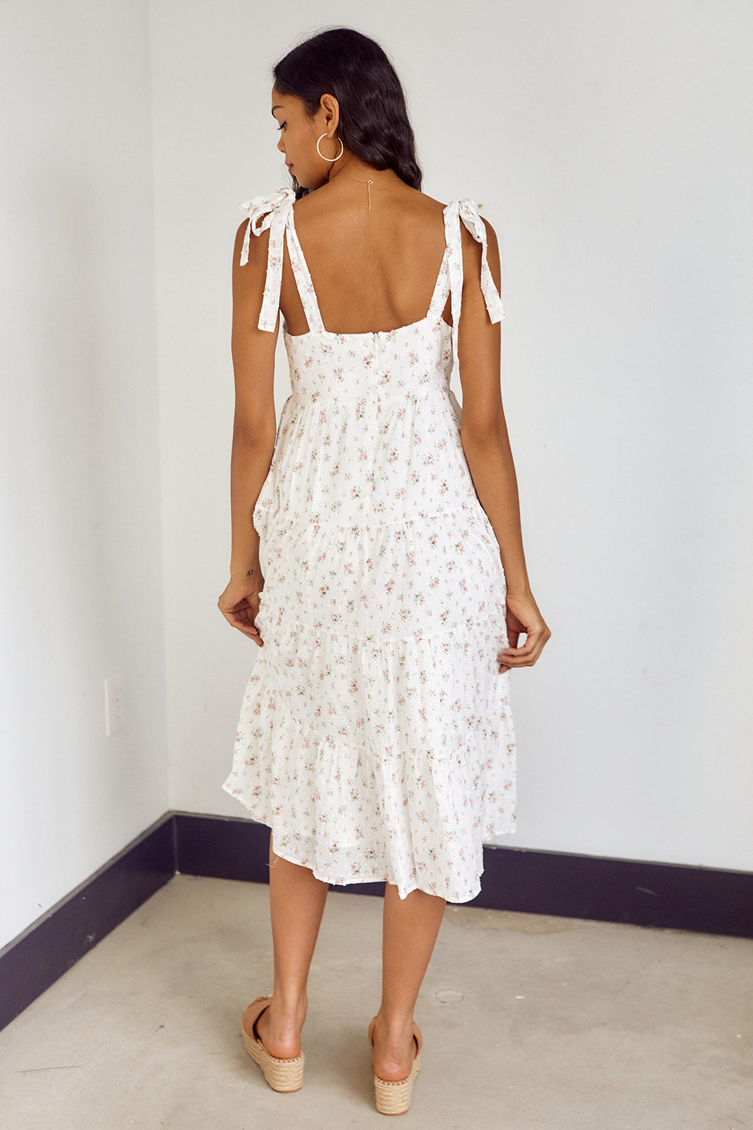 SALE - Lia Tiered Floral Midi Dress - fab'rik