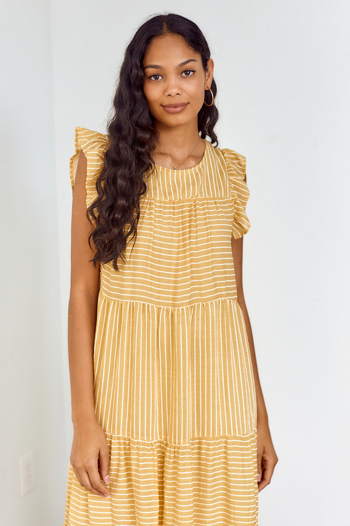 SALE - Martinez Striped Tiered Maxi Dress - fab'rik