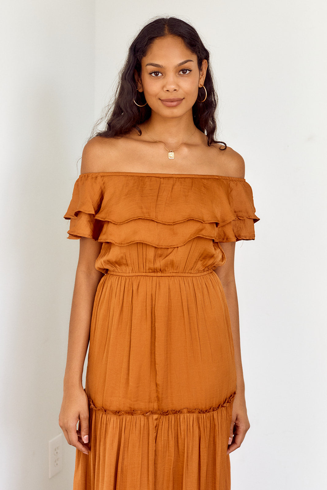SALE - Loretta Ruffled Off Shoulder Maxi Dress - fab'rik