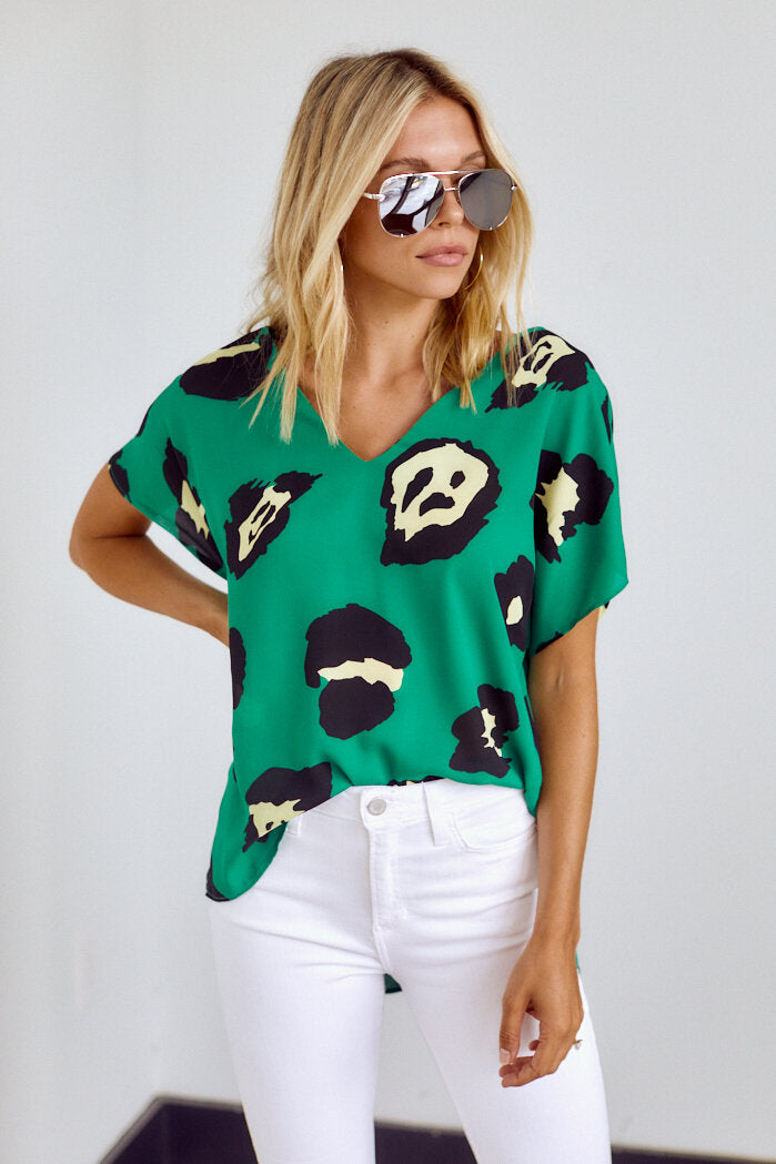 SALE - Luma Animal Print Top - fab'rik