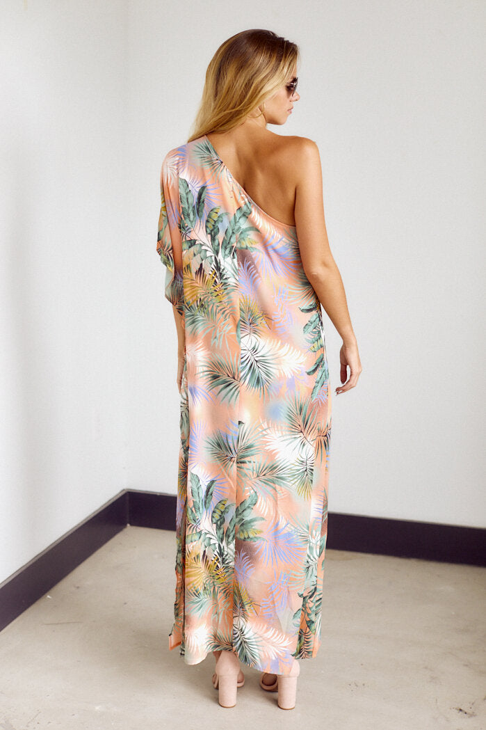 SALE - Grayson One Shoulder Palm Print Maxi Dress - fab'rik