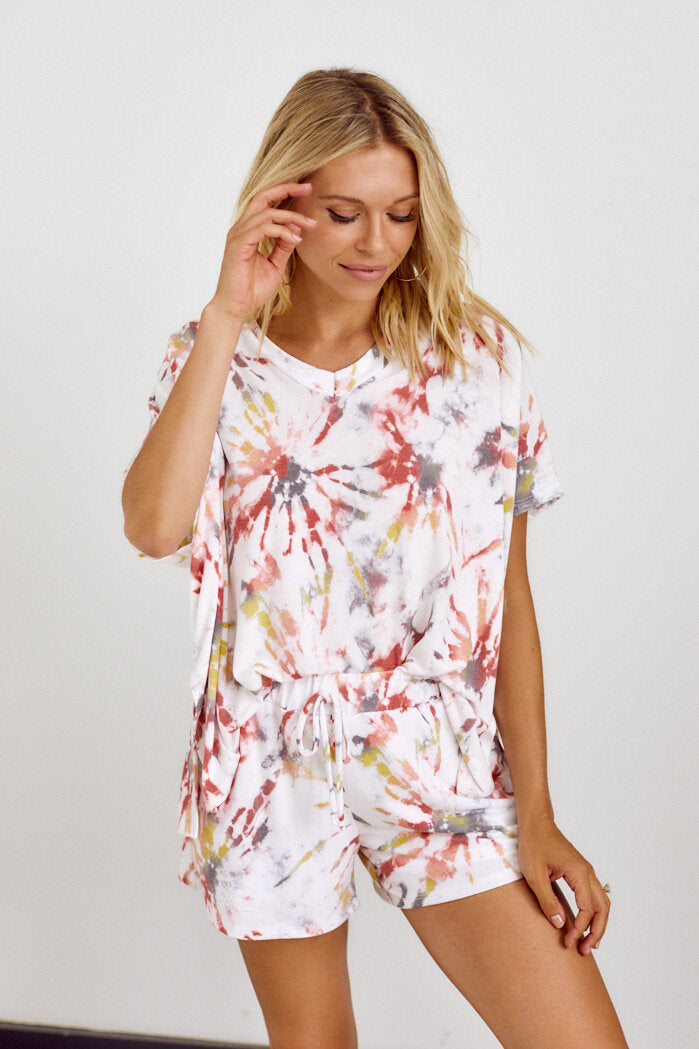 SALE - Mia Short Sleeve Tie Dye Top - fab'rik