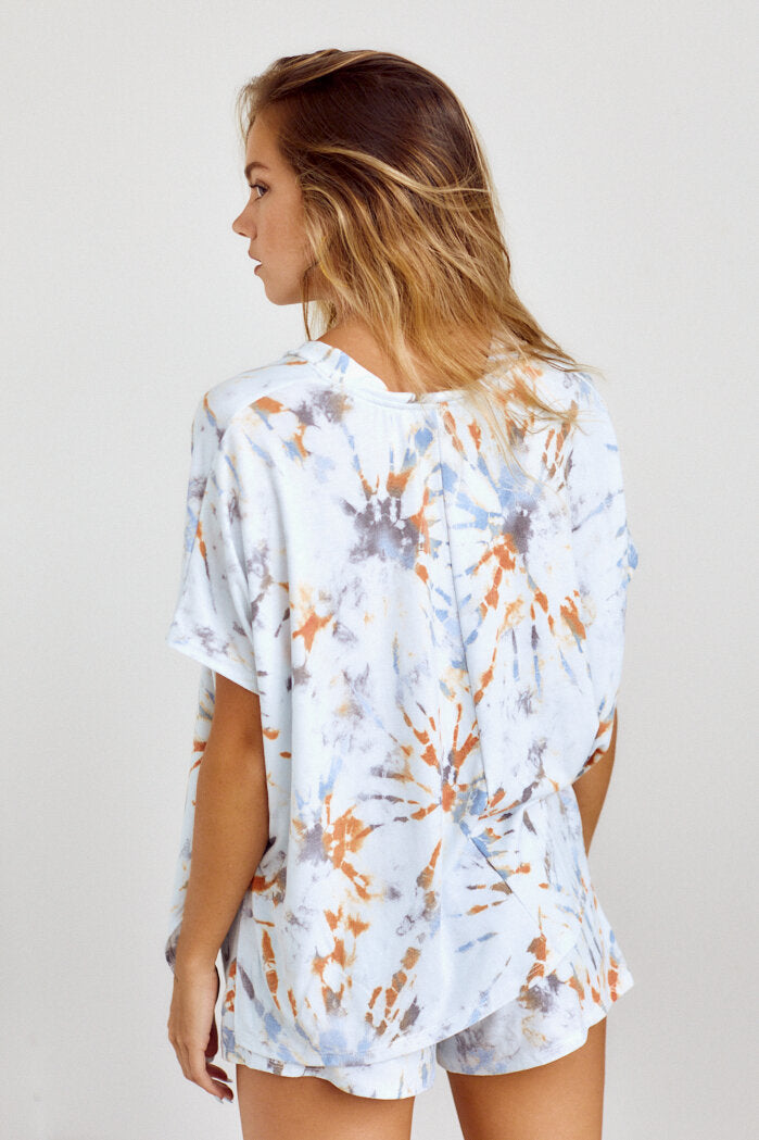SALE - Mia Short Sleeve Tie Dye Top - fab'rik