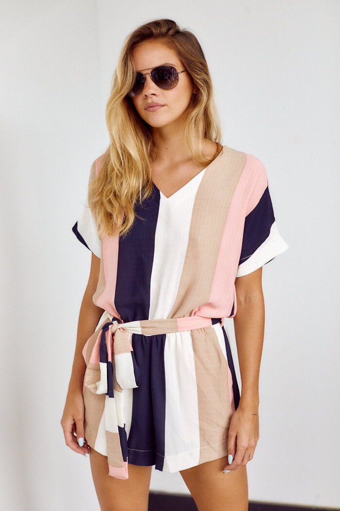 SALE - Rory Stripe Romper - fab'rik