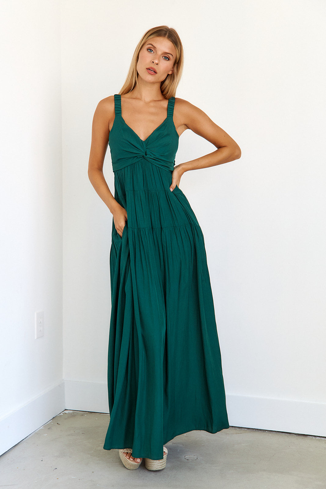 Noon Twist Front Maxi Dress - fab'rik