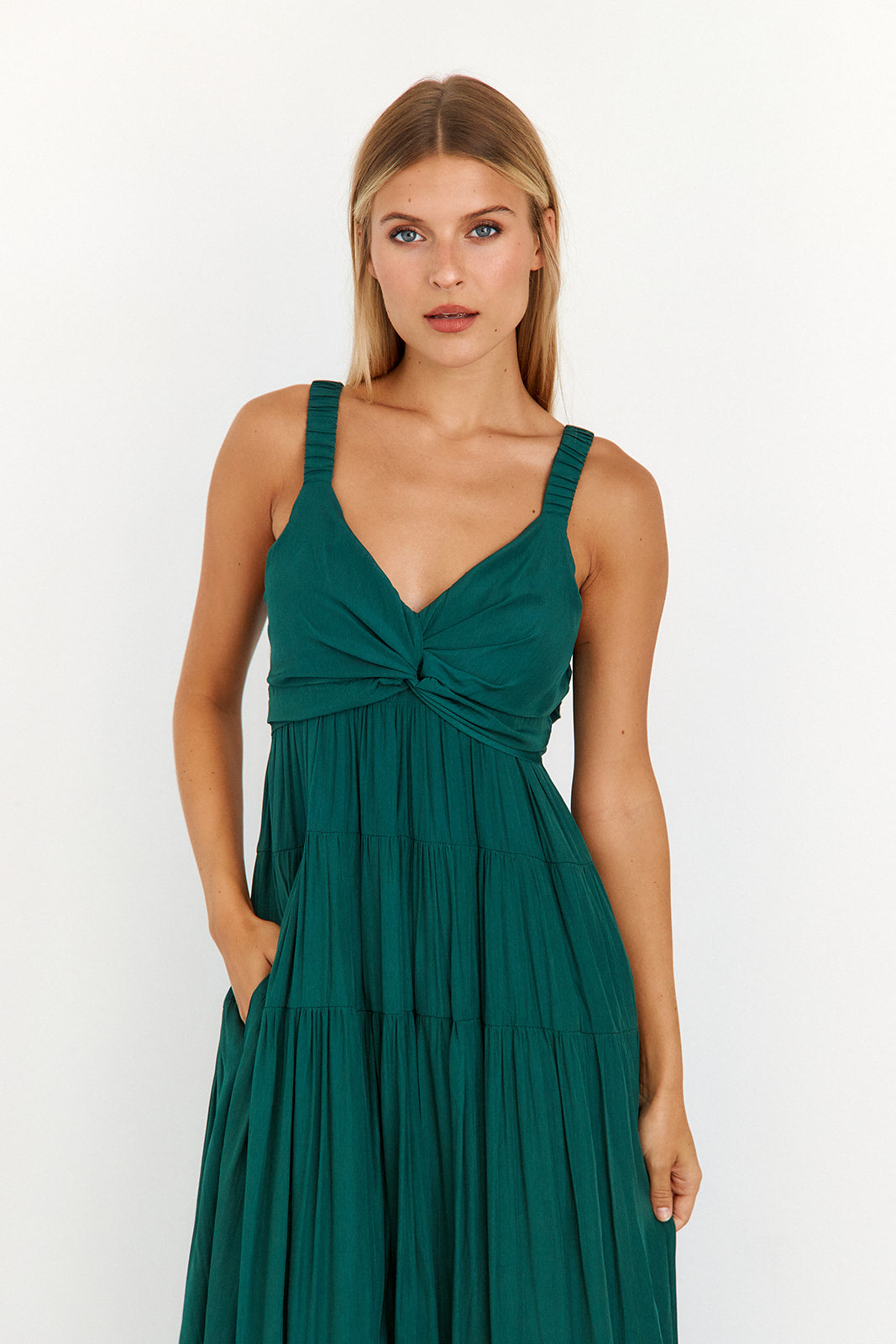 Noon Twist Front Maxi Dress - fab'rik