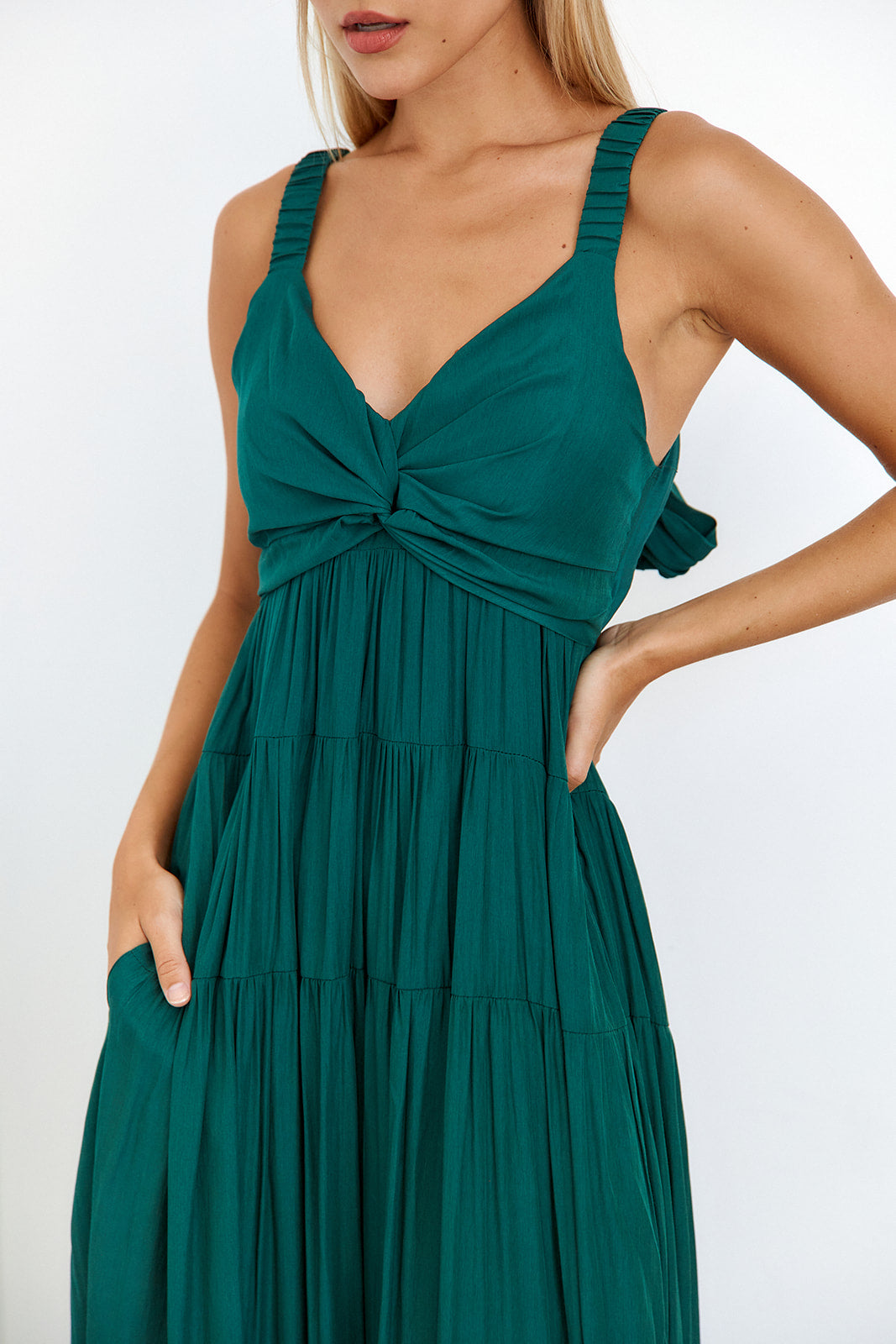 Noon Twist Front Maxi Dress - fab'rik