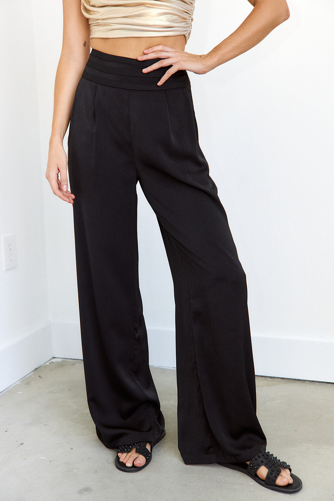 Nell Satin Wide Leg Pant - fab'rik