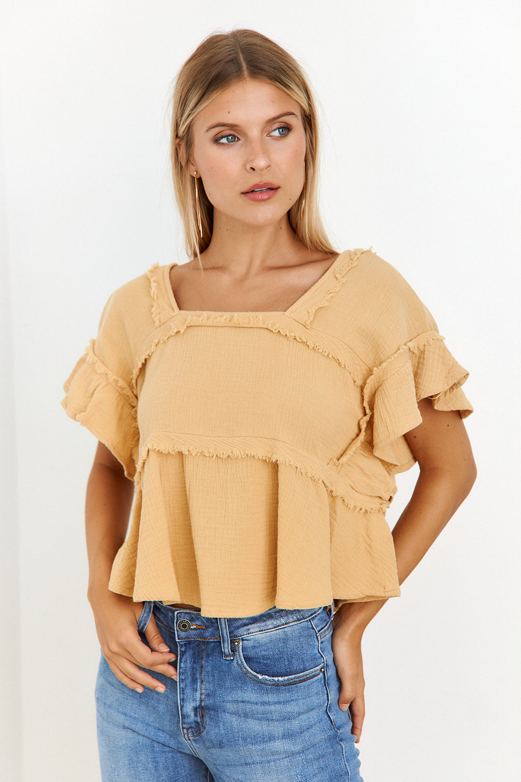 Myla Frayed Top - fab'rik