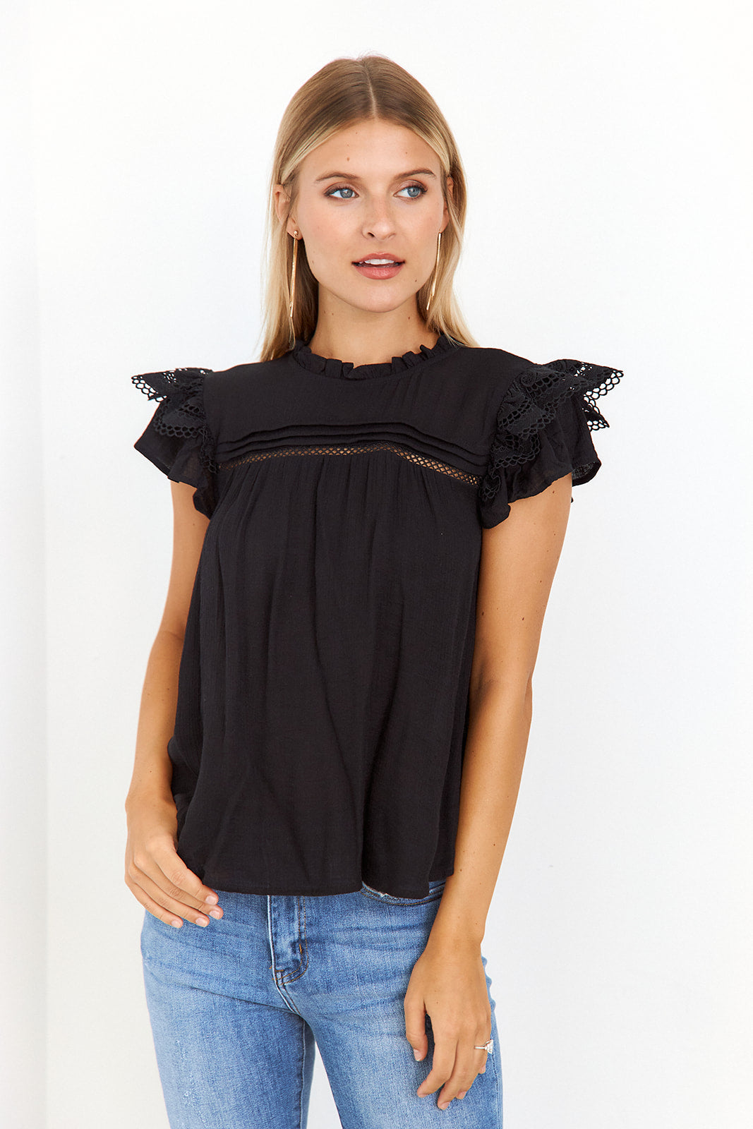 Odette Lace Detail Blouse - fab'rik