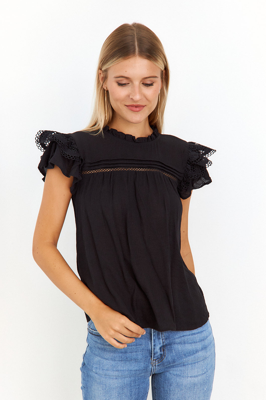 Odette Lace Detail Blouse - fab'rik