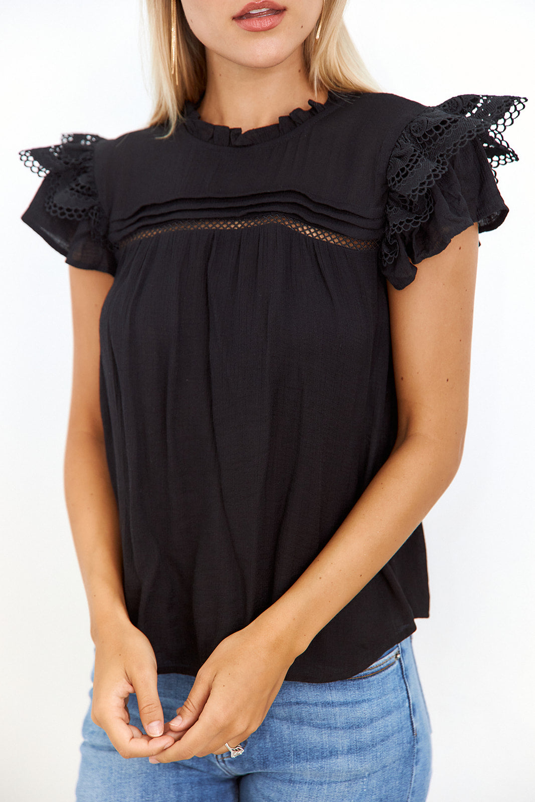 Odette Lace Detail Blouse - fab'rik