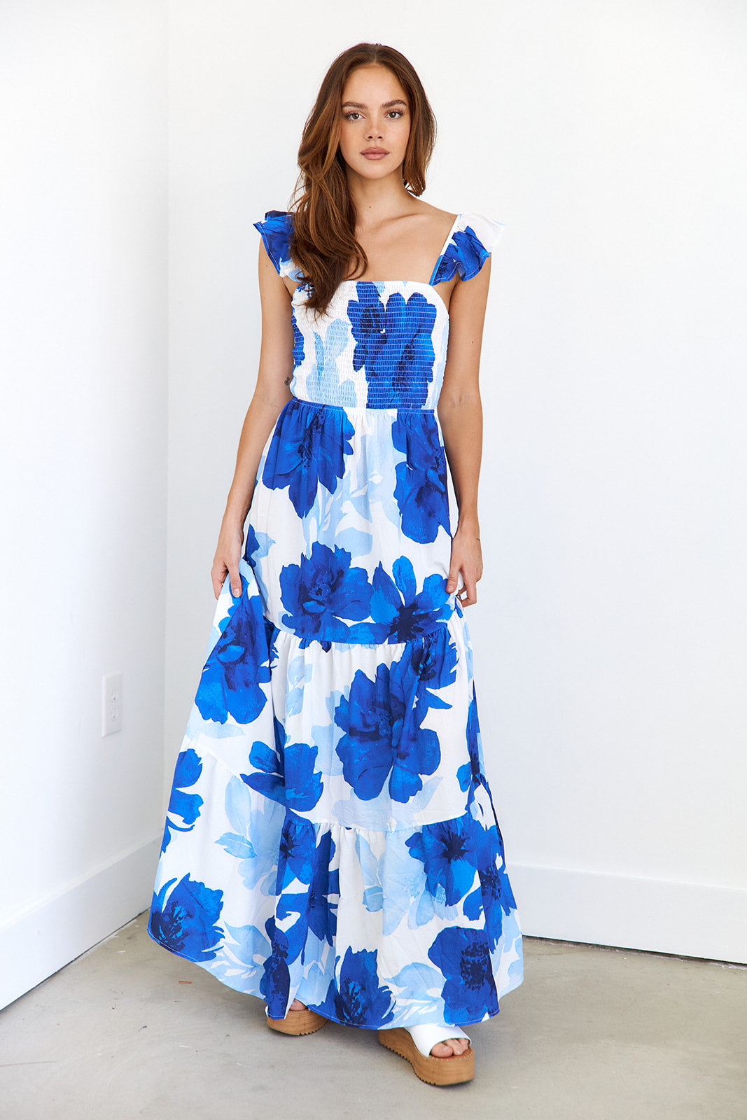 Ireland Floral Smocked Maxi Dress - fab'rik