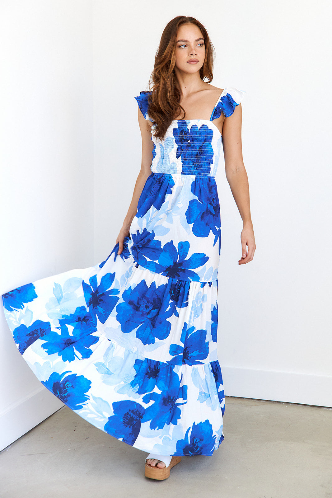 Ireland Floral Smocked Maxi Dress - fab'rik