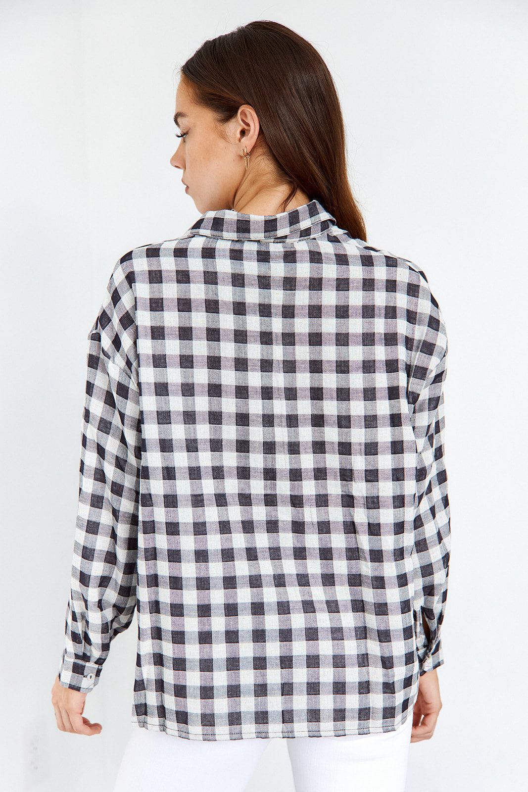 Eleri Plaid Button Front Blouse - fab'rik