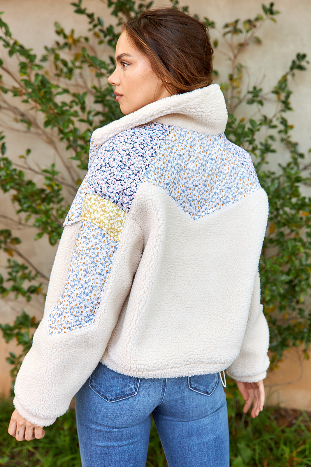 Flower Patch Sherpa Floral Patchwork Jacket - fab'rik
