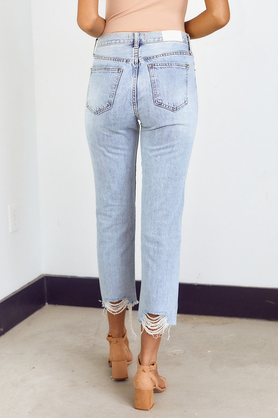 SALE - Pistola Charlie Distressed Hem Straight Leg Jean - fab'rik