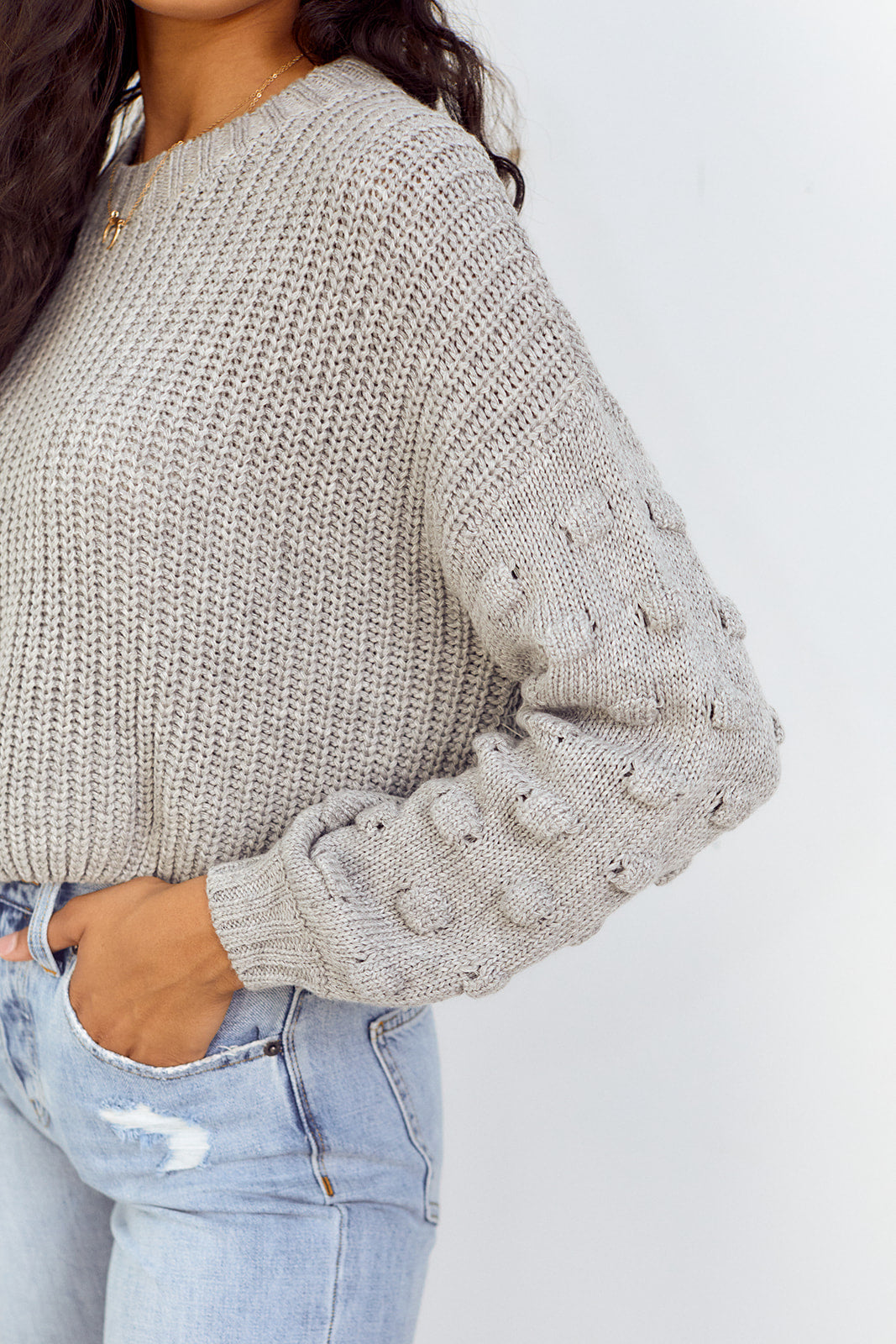 SALE - Glace Polka Dot Sleeve Sweater - fab'rik