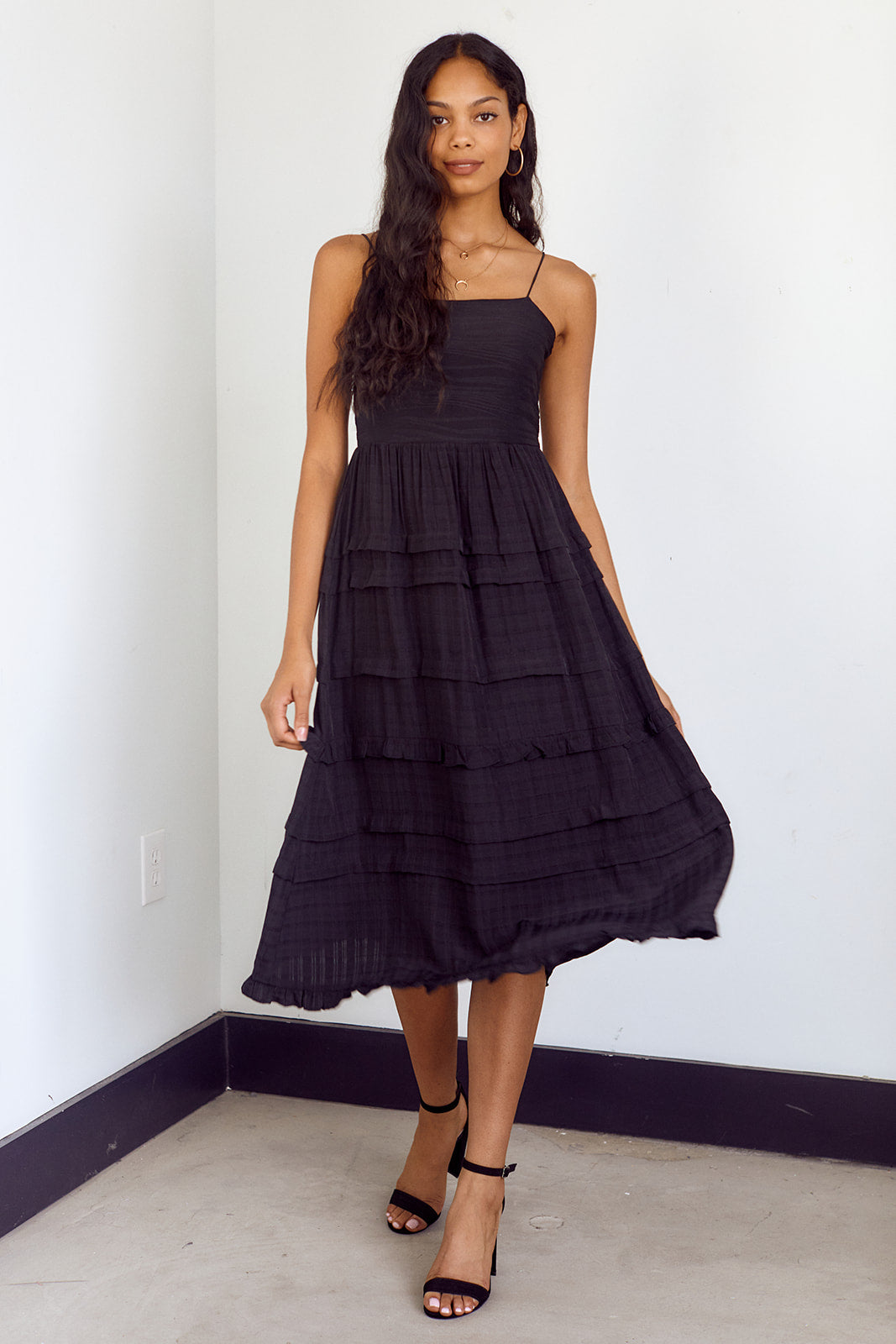 SALE - Benni Ruffle Detail Tiered Dress - fab'rik