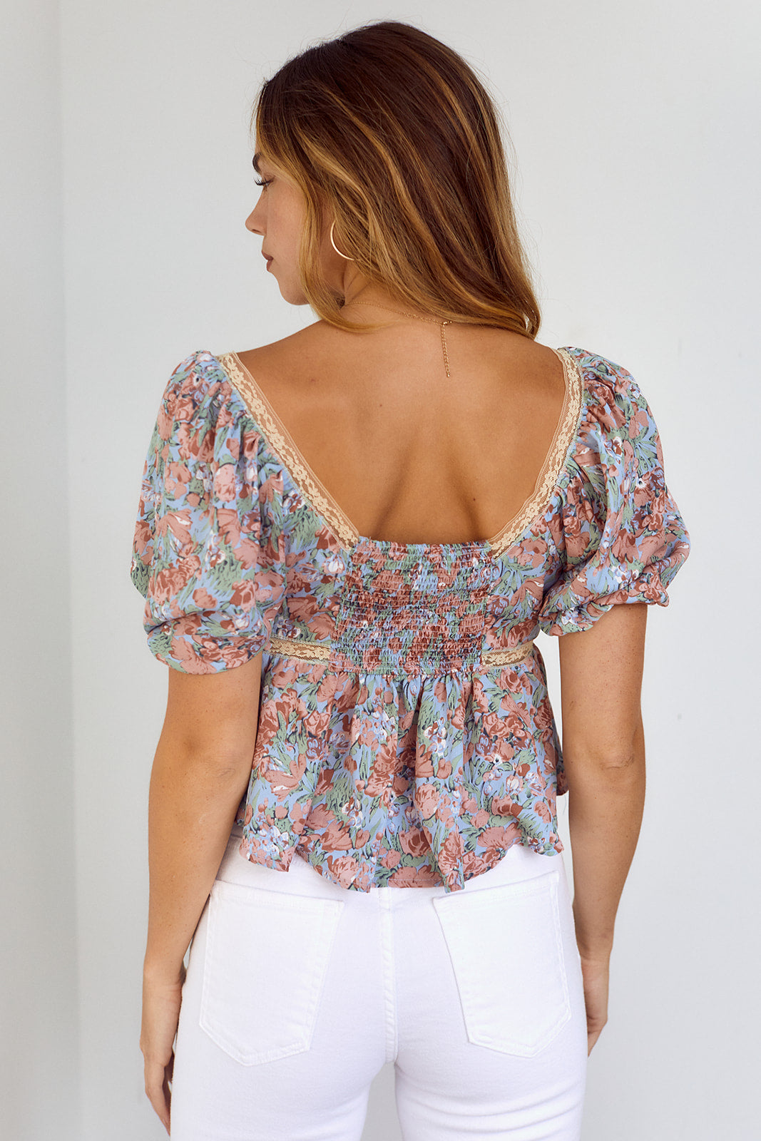 SALE - Garcia Floral Puff Sleeve Blouse - fab'rik