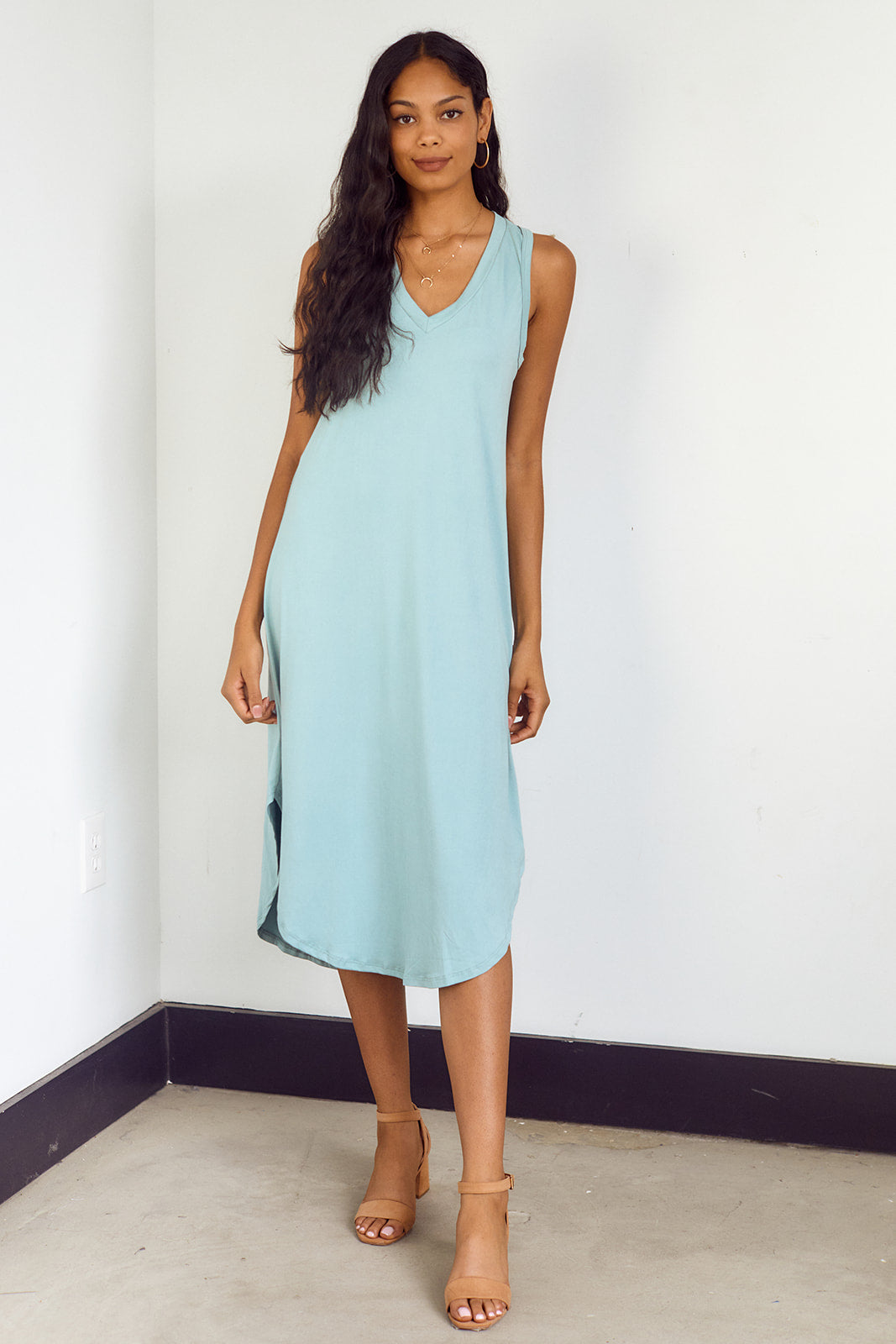 SALE - Avely Sleeveless Knit Midi Dress - fab'rik