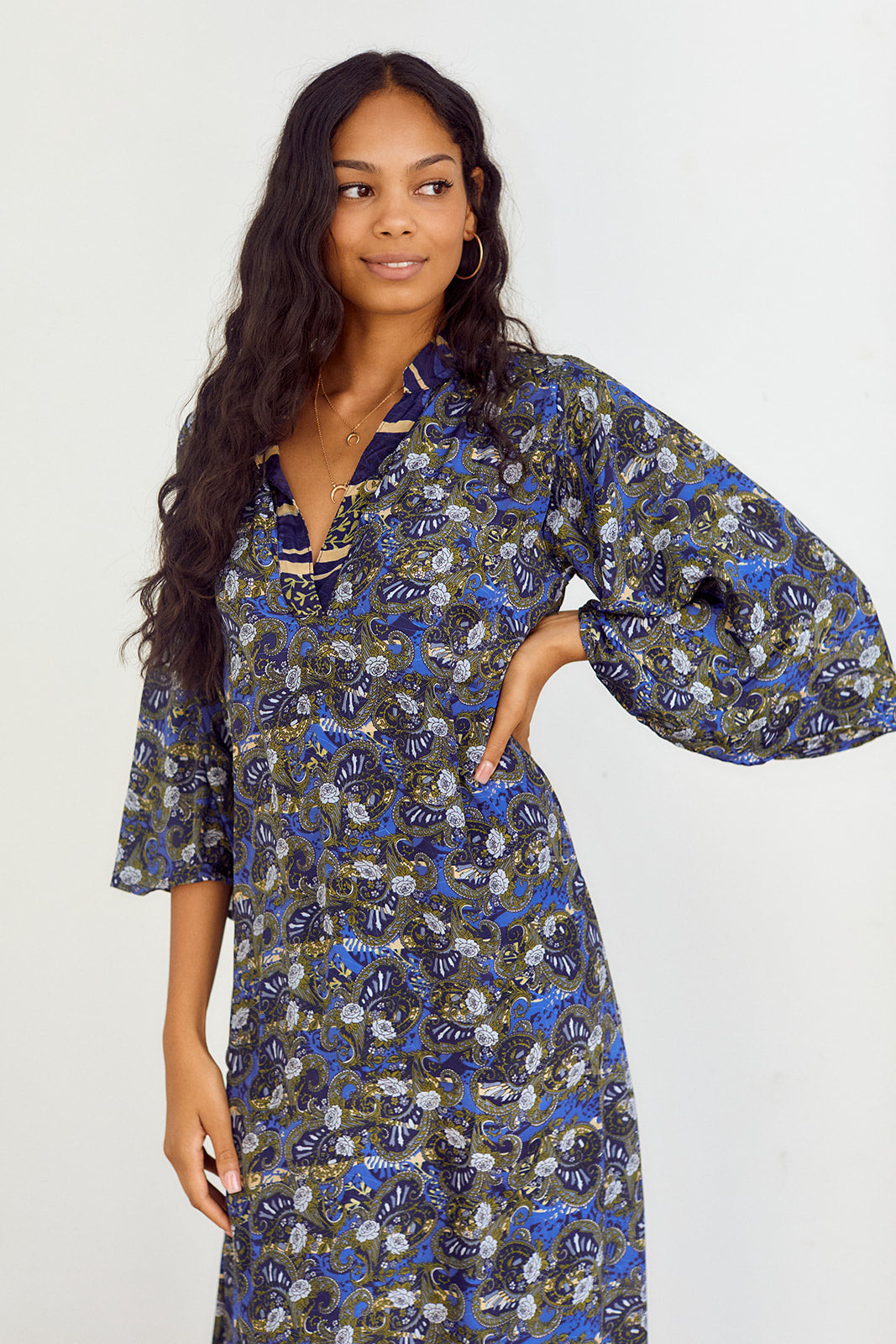 SALE - Sterling Short Sleeve Printed Maxi Dress - fab'rik
