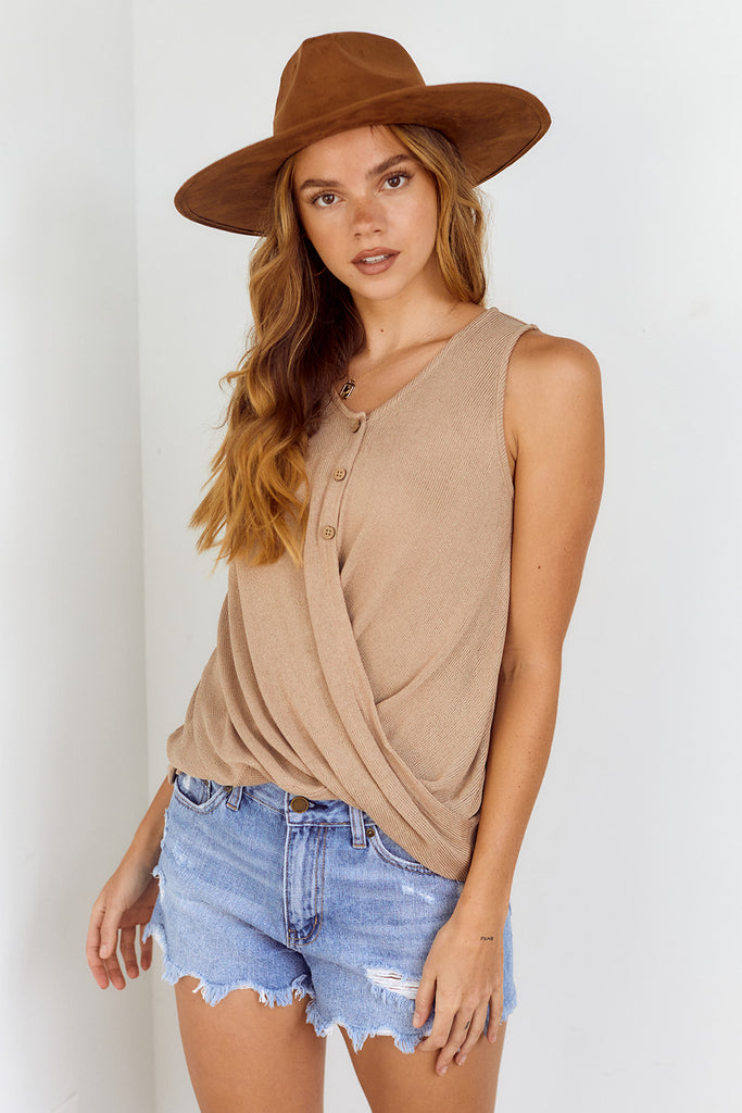SALE - Manon Twist Front Knit Tank - fab'rik