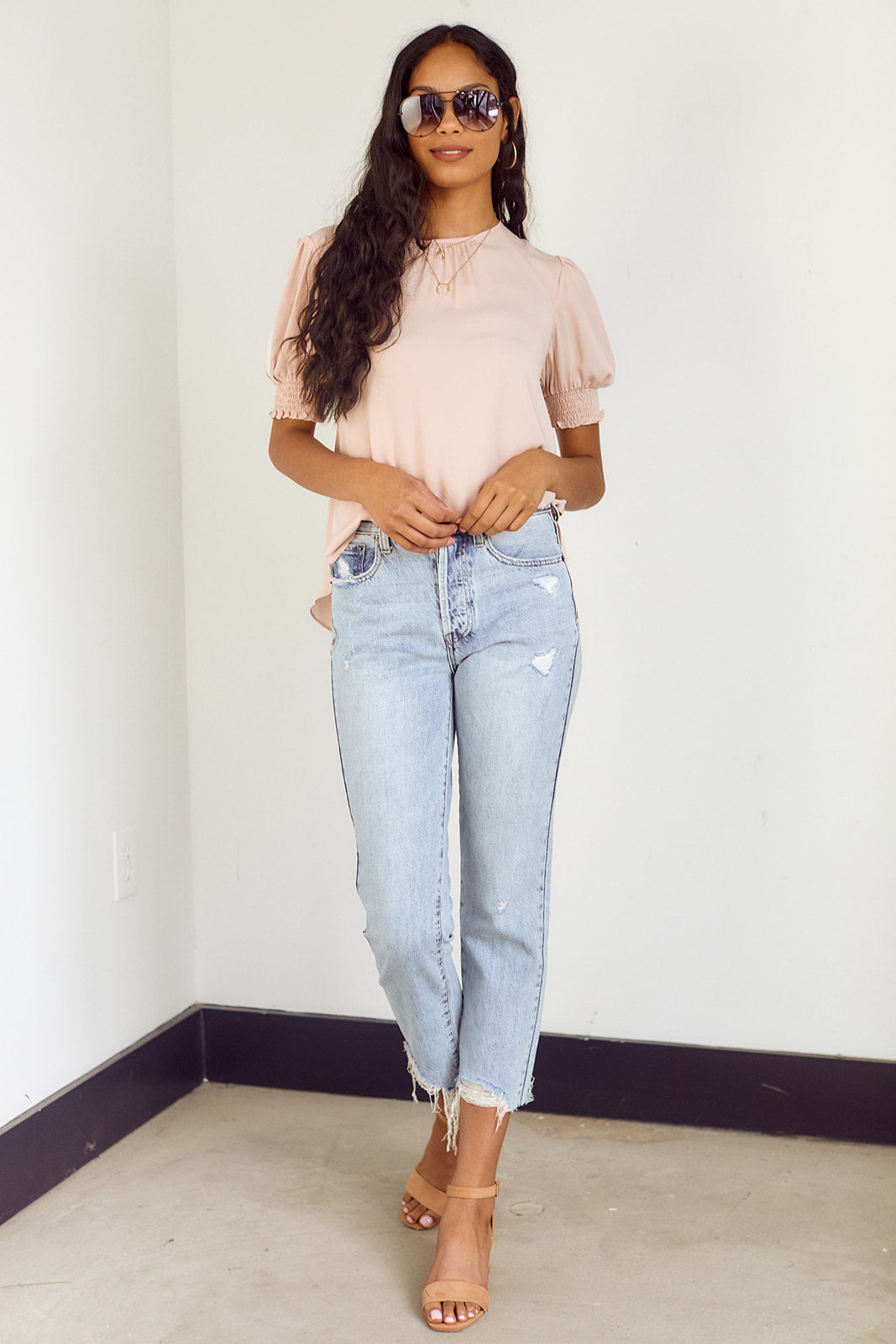 SALE - Sullivan Smocked Sleeve Blouse - fab'rik