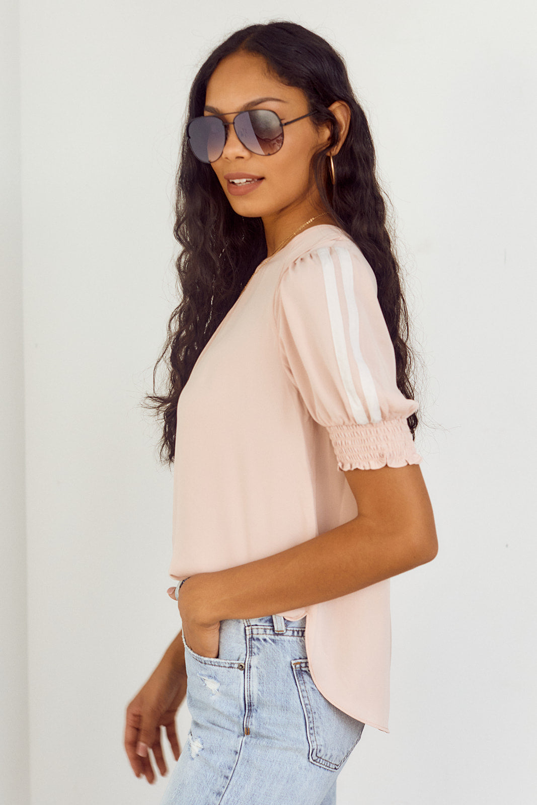 SALE - Sullivan Smocked Sleeve Blouse - fab'rik