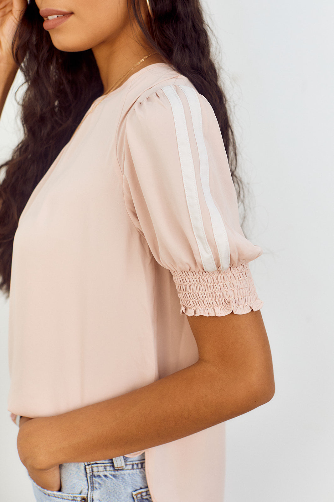 SALE - Sullivan Smocked Sleeve Blouse - fab'rik