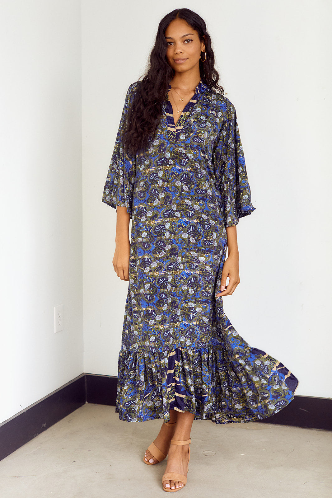 SALE - Sterling Short Sleeve Printed Maxi Dress - fab'rik