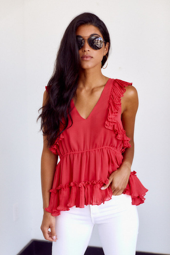 SALE - Goldie Ruffle Detail Blouse - fab'rik