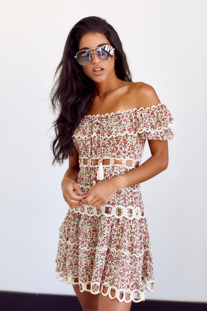 SALE - Lucy Cutout Detail Crochet Mini Dress - fab'rik
