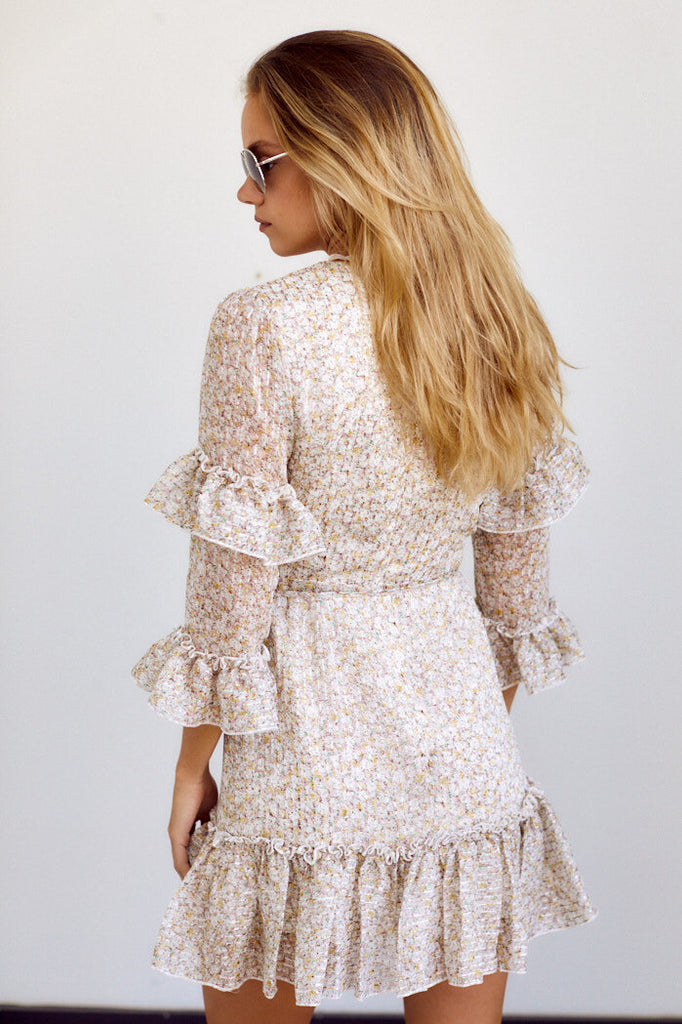 SALE - Terra Floral Ruffle Detail Dress - fab'rik