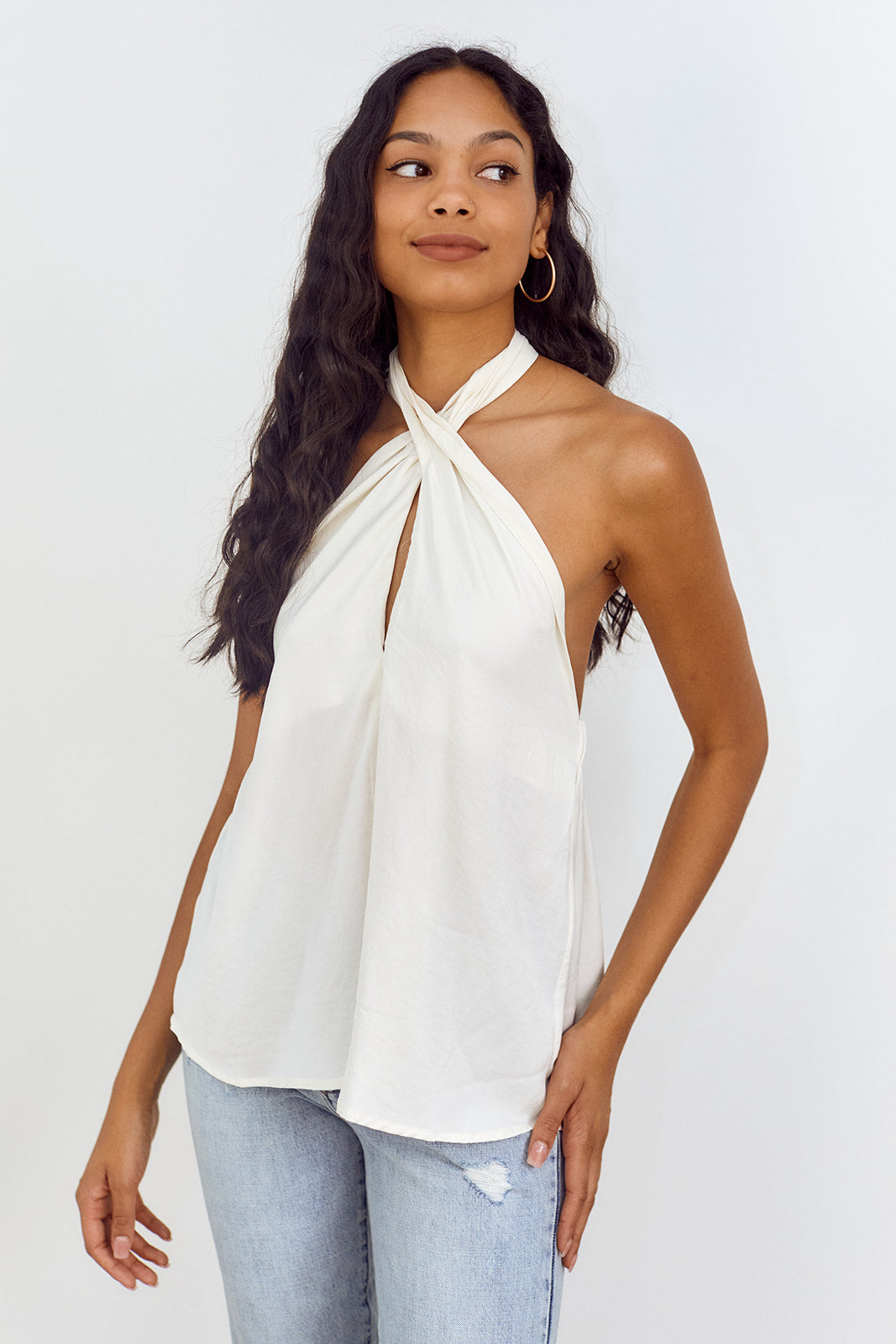 SALE - Bristol Twist Front Halter Blouse - fab'rik