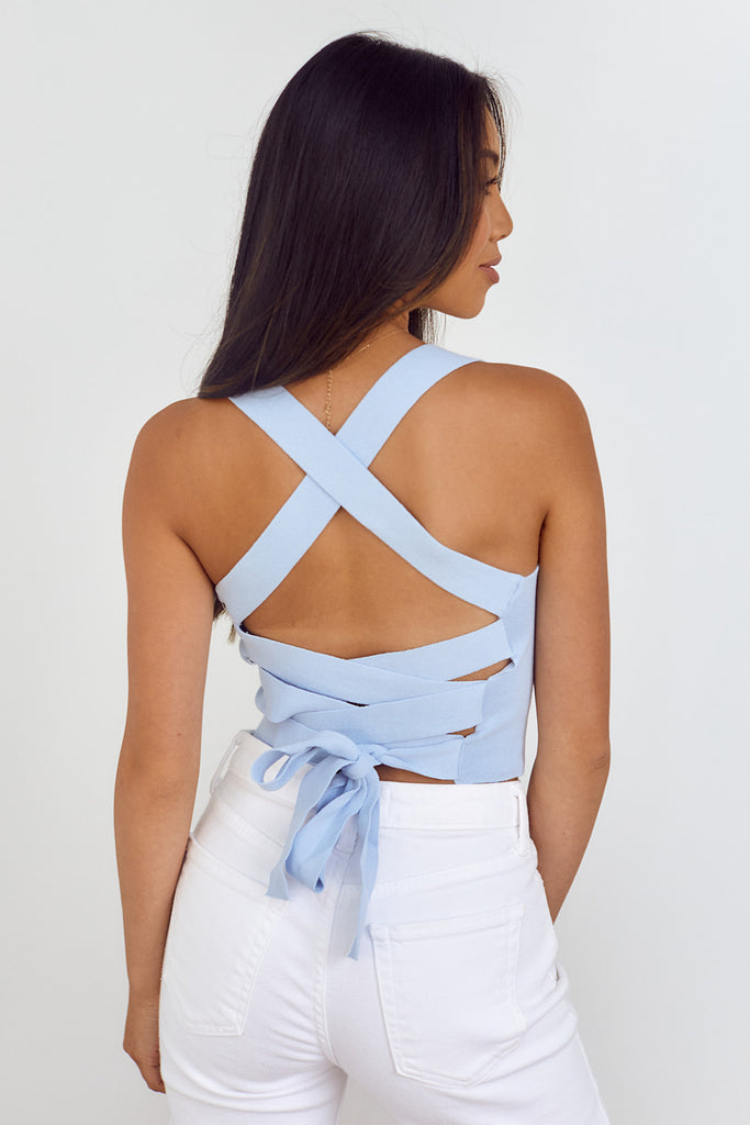 Siena Cropped Tie Back Top - fab'rik