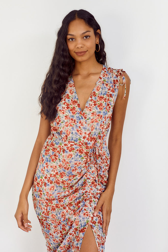 SALE - Laken Ruched Detail Floral Dress - fab'rik