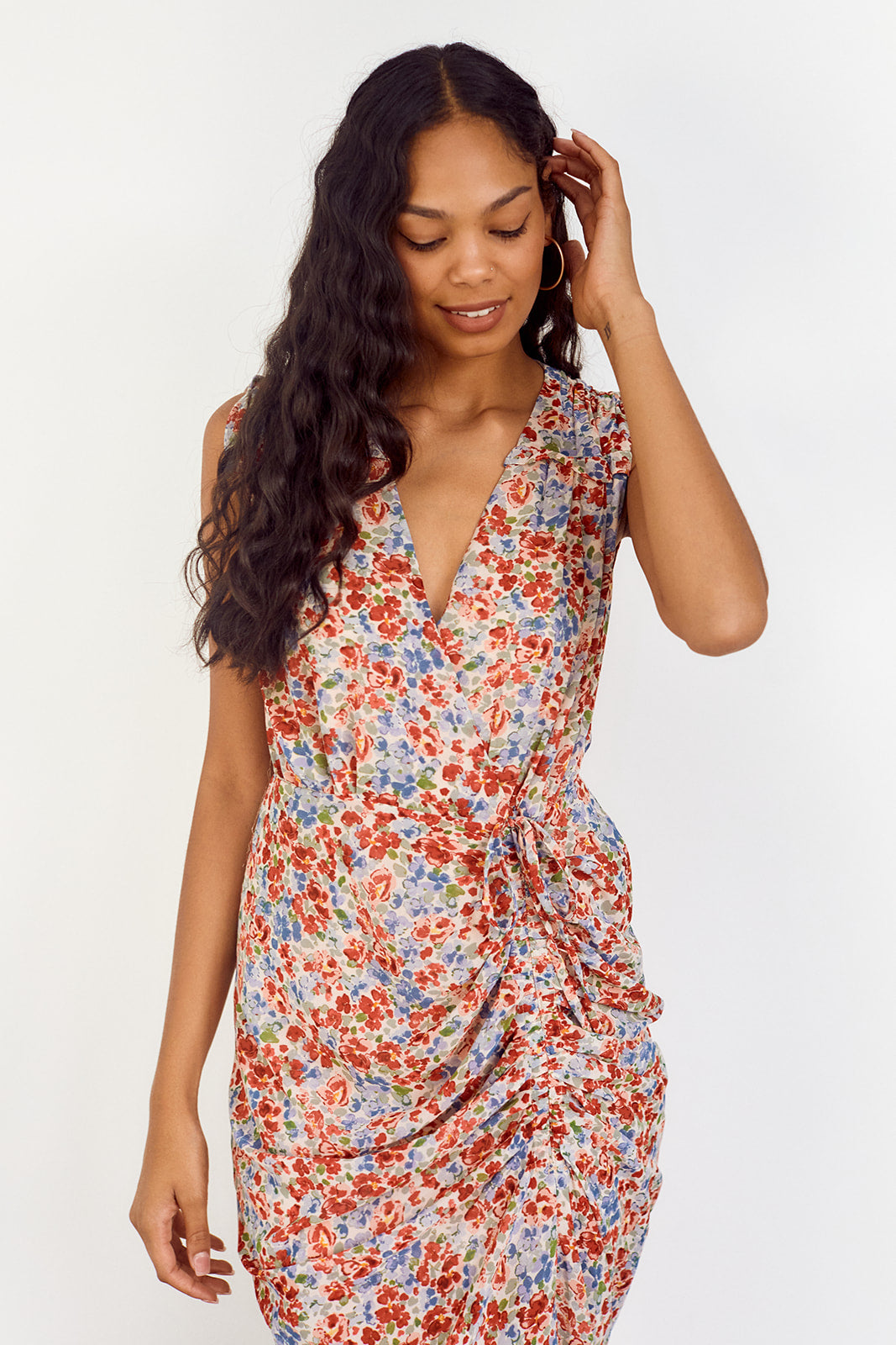 SALE - Laken Ruched Detail Floral Dress - fab'rik