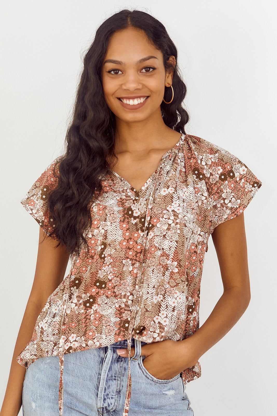 Murray Short Sleeve Floral Printed Blouse - fab'rik