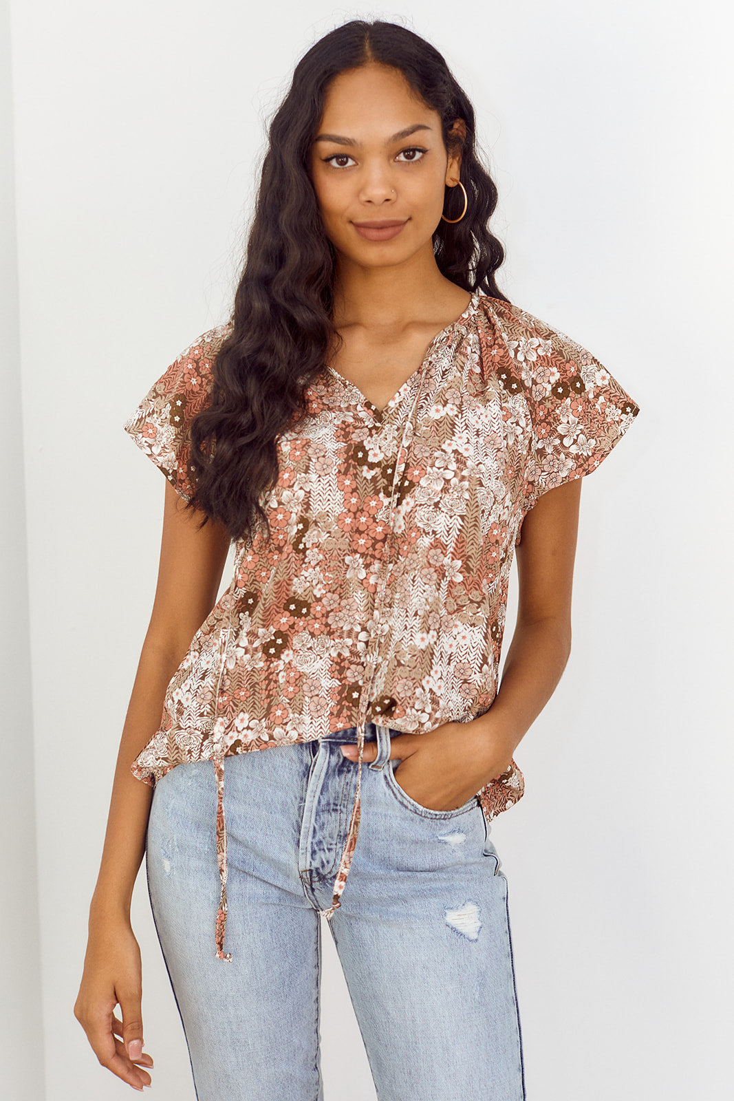 Murray Short Sleeve Floral Printed Blouse - fab'rik