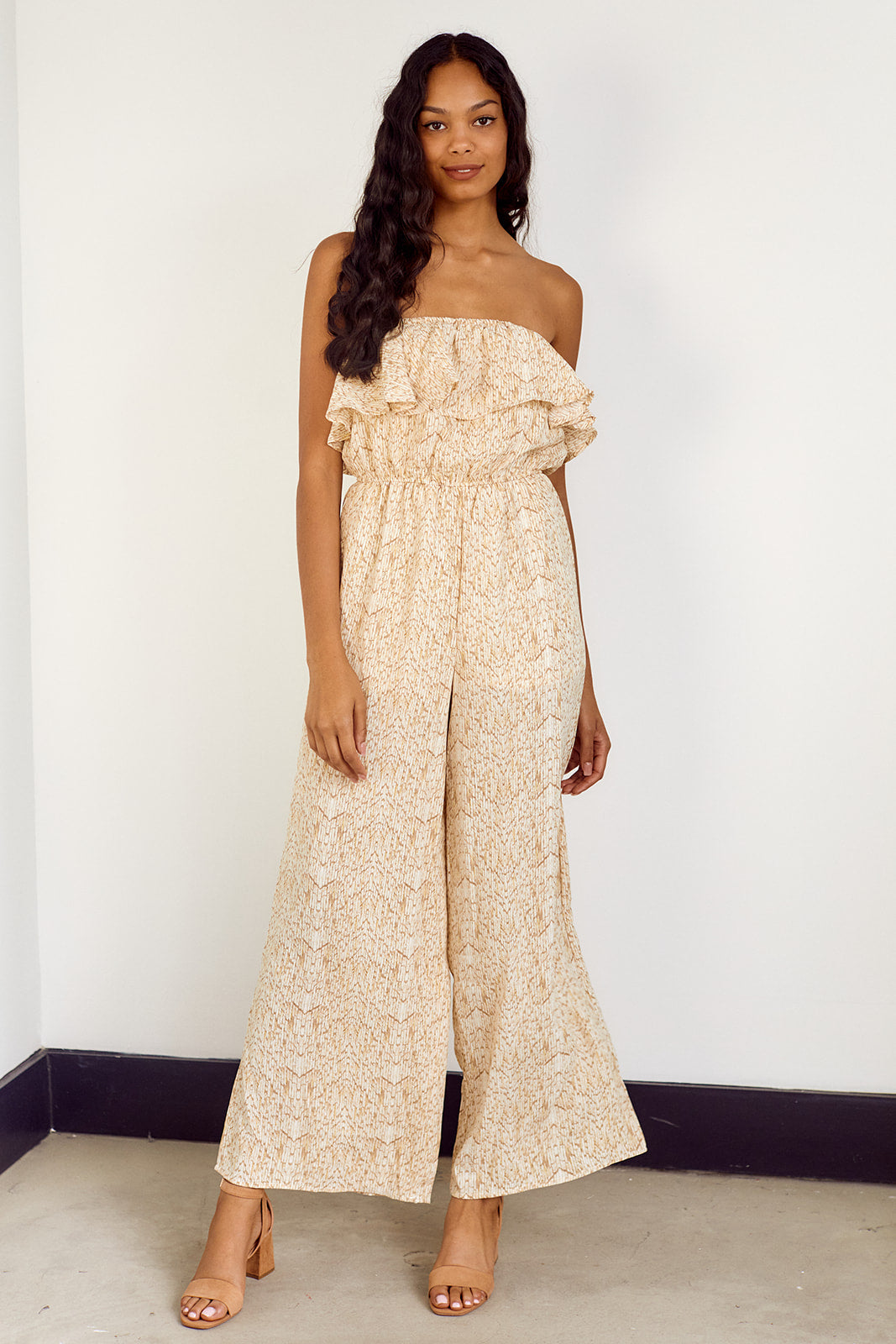 SALE - Louise Sleeveless Ruffled Jumpsuit - fab'rik