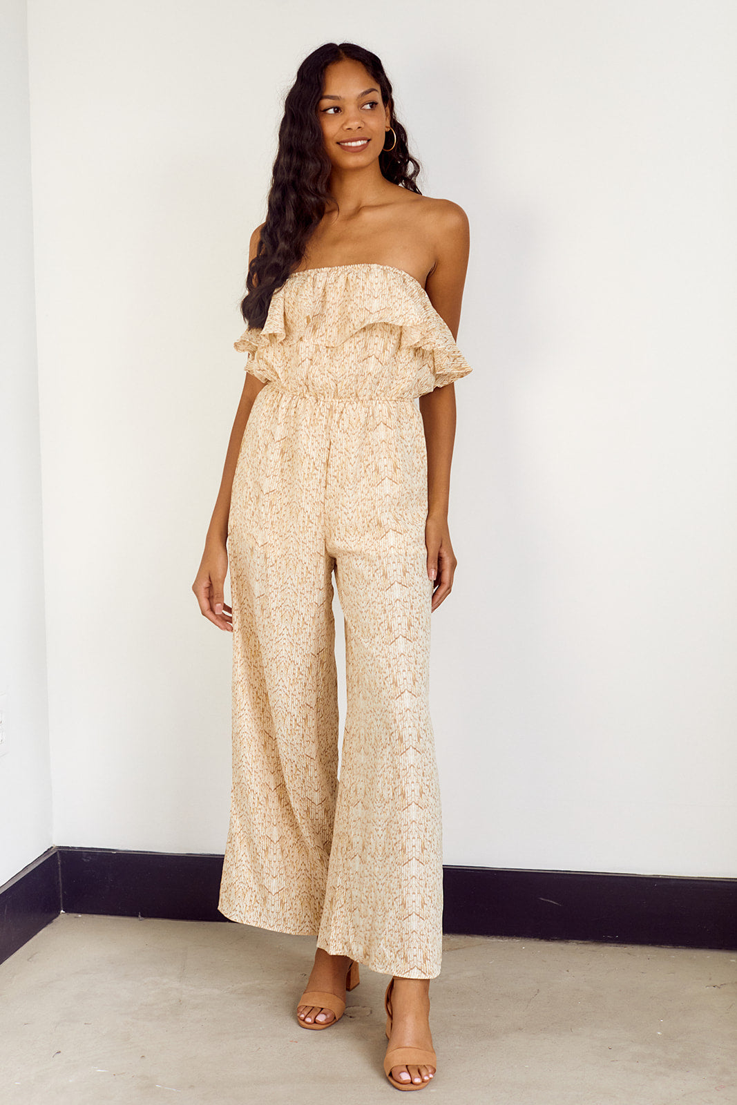 SALE - Louise Sleeveless Ruffled Jumpsuit - fab'rik